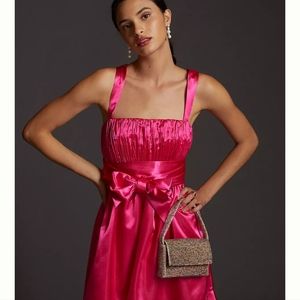 Maeve pink satin mini dress size 10.